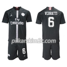 Koszulka Paris Saint-Germain Verratti 6 Jordan Czarny Dziecięca Trzeciej 2018-2019 - Koszulki Piłkarskie